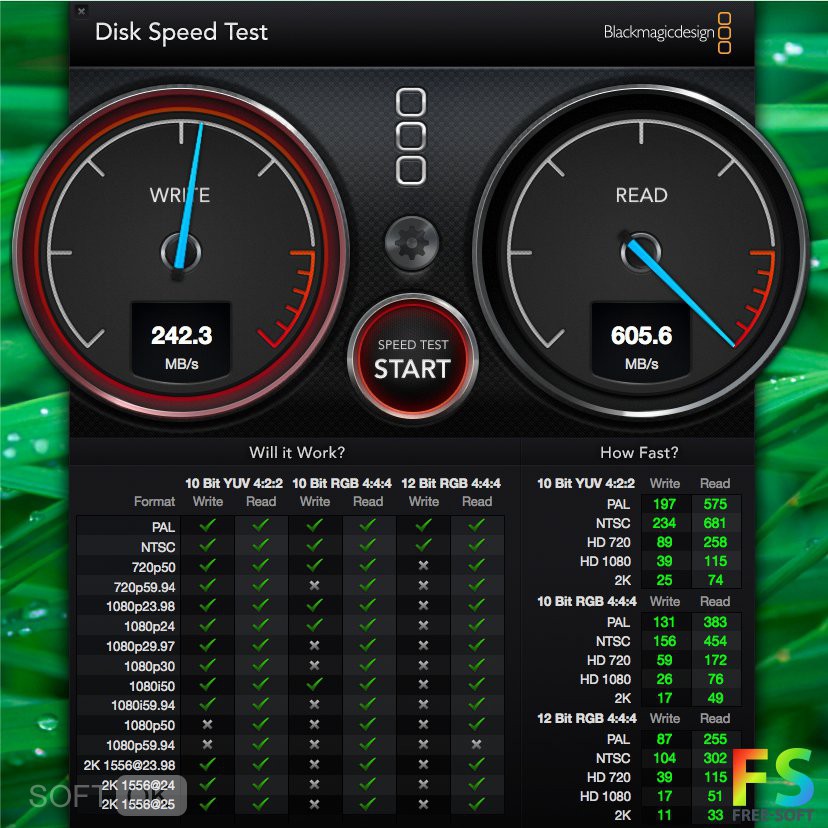 blackmagic disk speed test with apple store