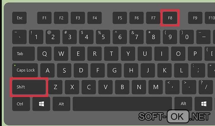 Горячие клавиши для запуска безопасного режима Виндоус 8