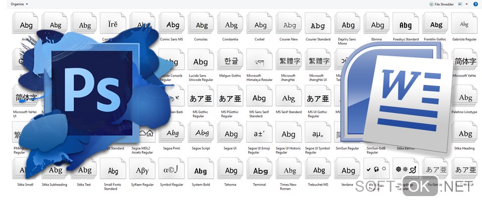 Установка шрифтов в ворд и фотошоп на Windows 10