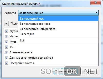 Очистка истории и кэша в Google Chrome